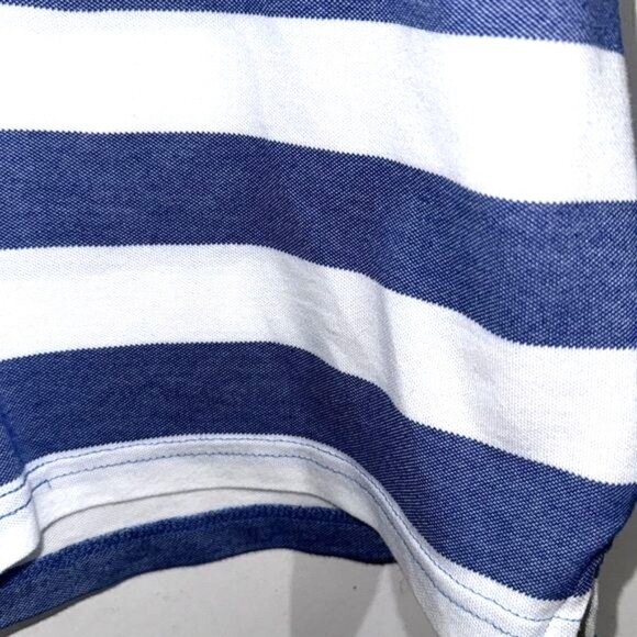 Izod Advantage Performance Natural Stretch Polo Shirt XXL Blue & White Striped - Picture 5 of 7